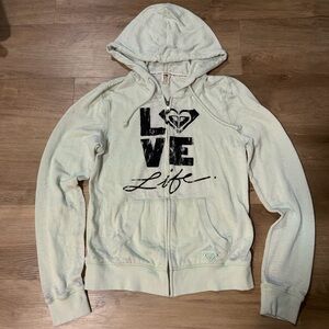 Roxy 'Love Life' Zip Hoodie - Pale Mint